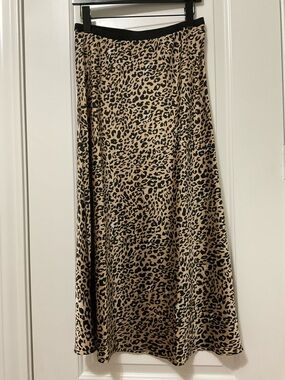 French Connection Leopard Print A-Line Skirt - Tan and Black